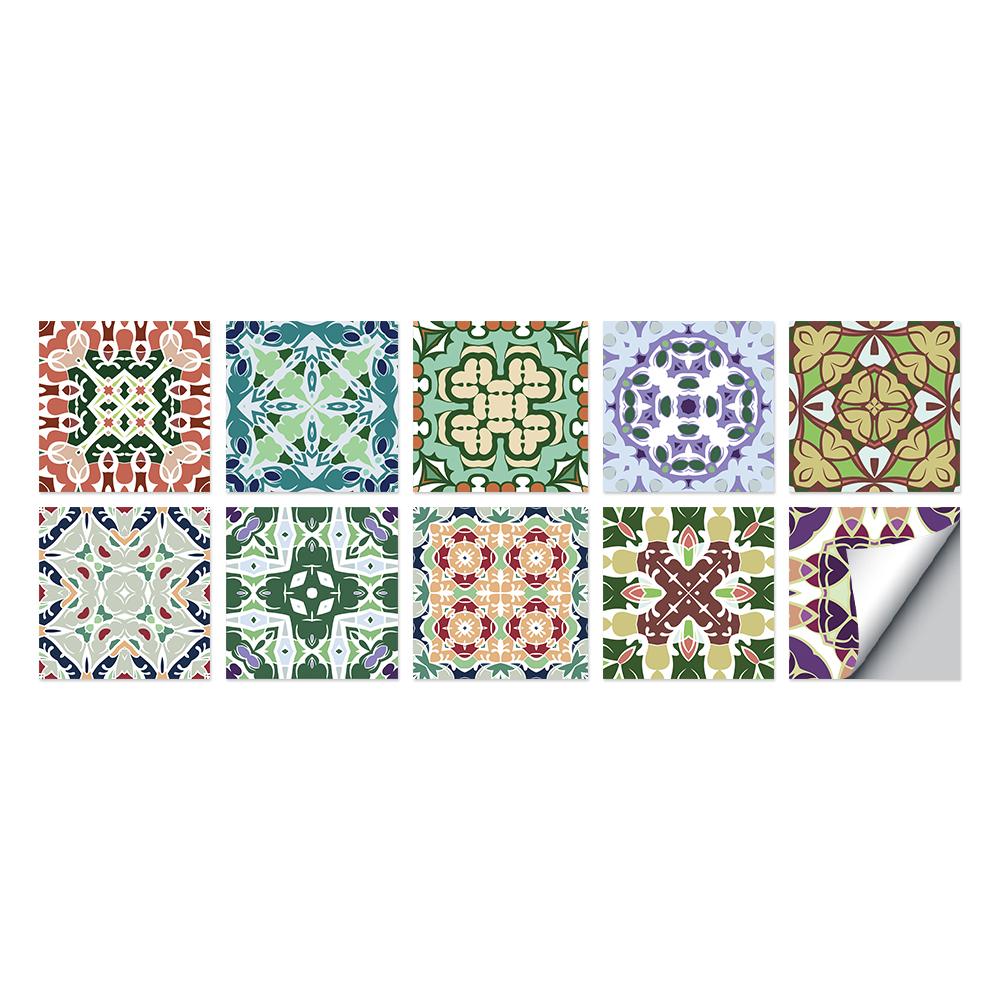Tile Stickers Waterproof Kitchen Retro Moroccan Self Adhesive Bathroom Decal Vinyl Peel And Stick Wall Decoration Wallpaper NONE