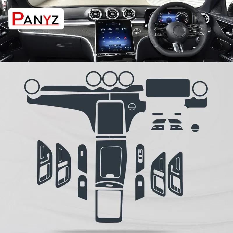 Pro Mercedes-Benz Třída C W206 Vnitřek vozu Středová konzole Průhledná TPU Ochranná fólie Proti poškrábání Opravná fólie Příslušenství