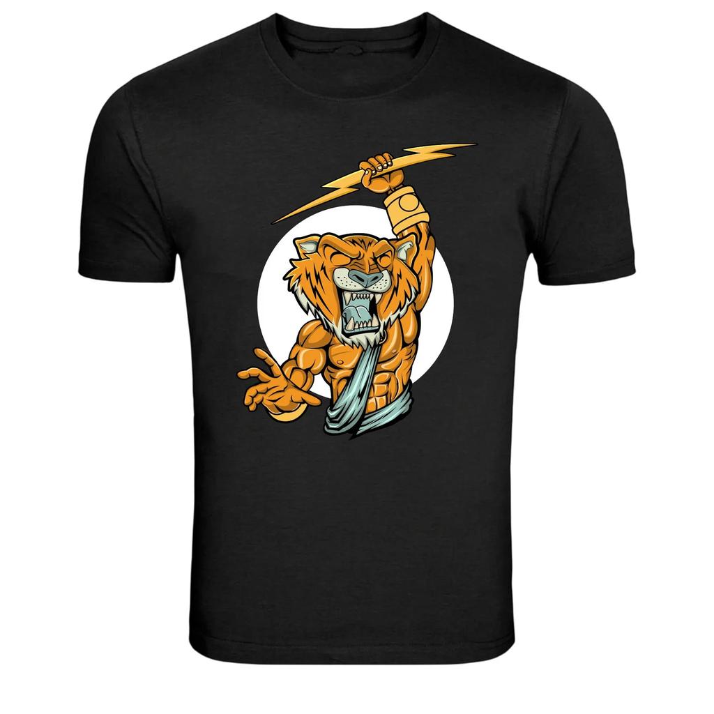 Thunder Tiger Warrior Graphic T-Shirt Electric Power Cat Tee