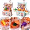 13/14pcs Cartoon Kitchen Playset Pressure Water Spray and Play Sink Simulated Play Kitchen Accessories Hanging Hook