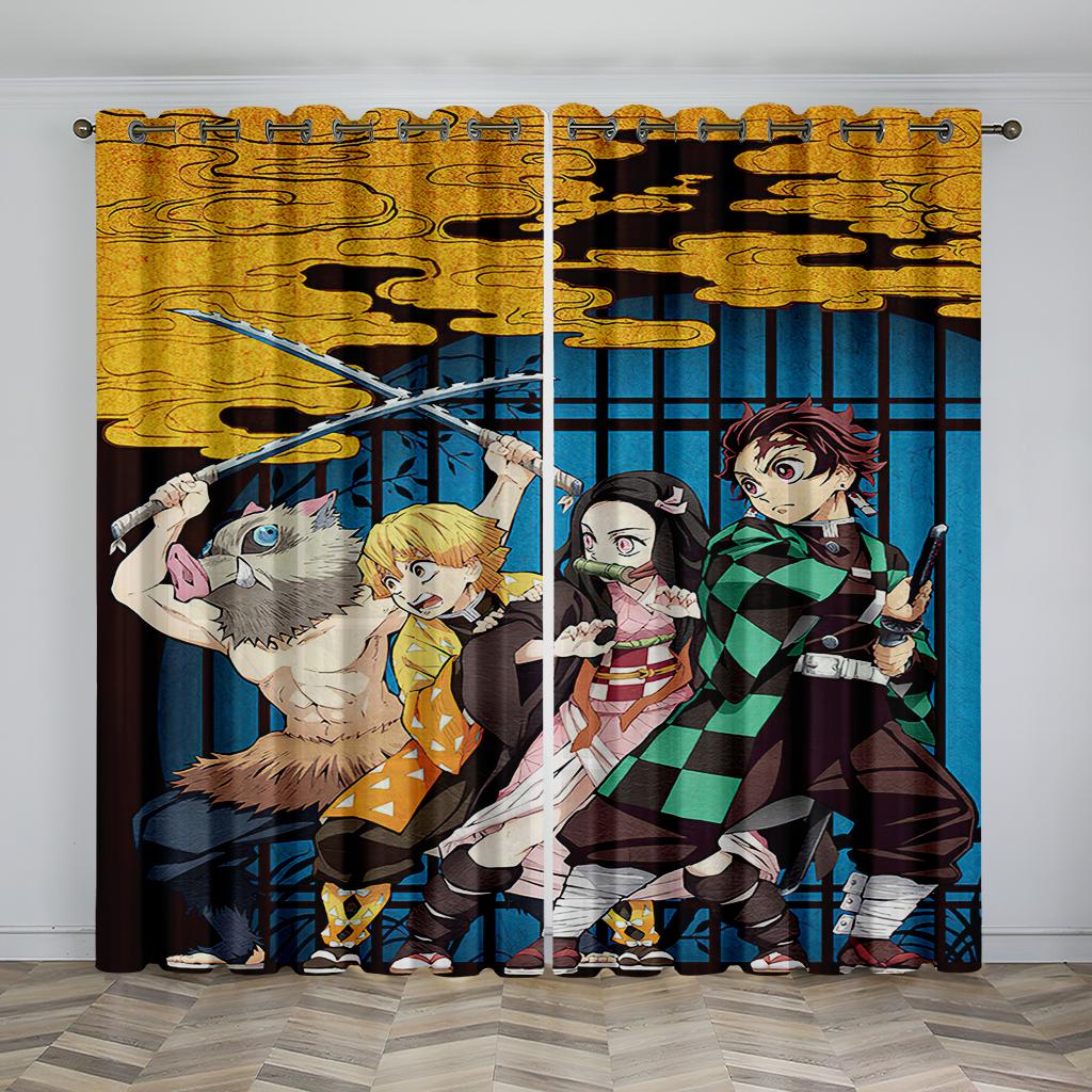 Cartoon Anime Series Curtains Children's Favorite Characters Curtains 2 Panel Boys Girls Room Bedroom Window Decor Curtains