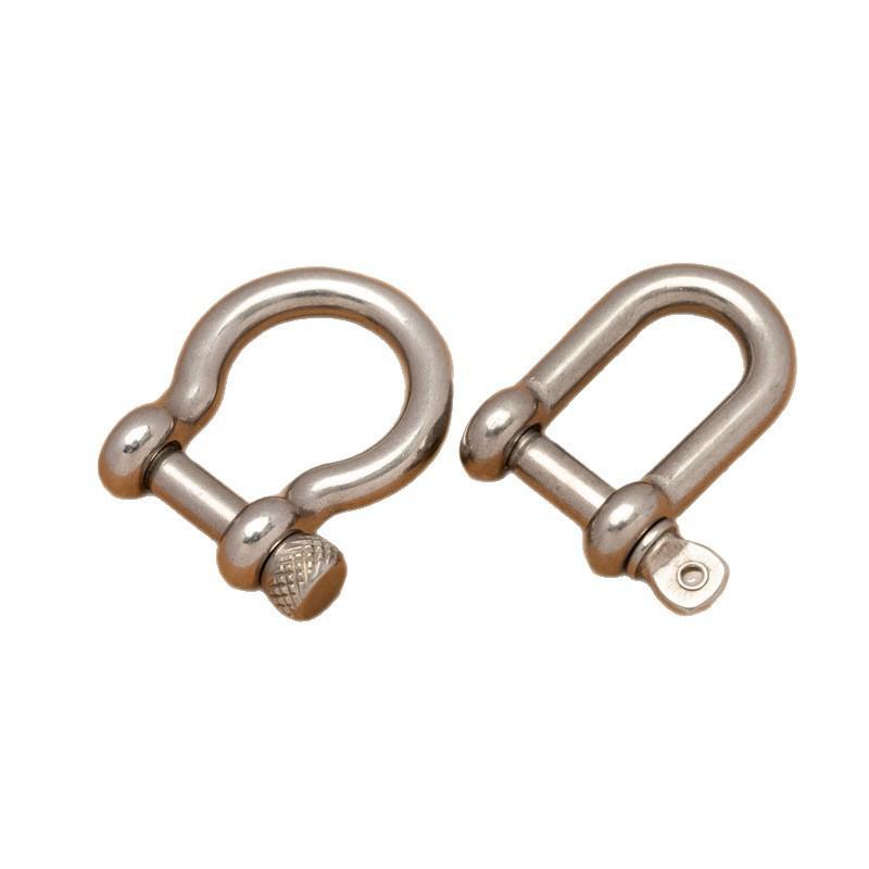 Stainless Steel D-Type Bow Shackle Horseshoe U-Type Curved Locking Marine Rigging Chain