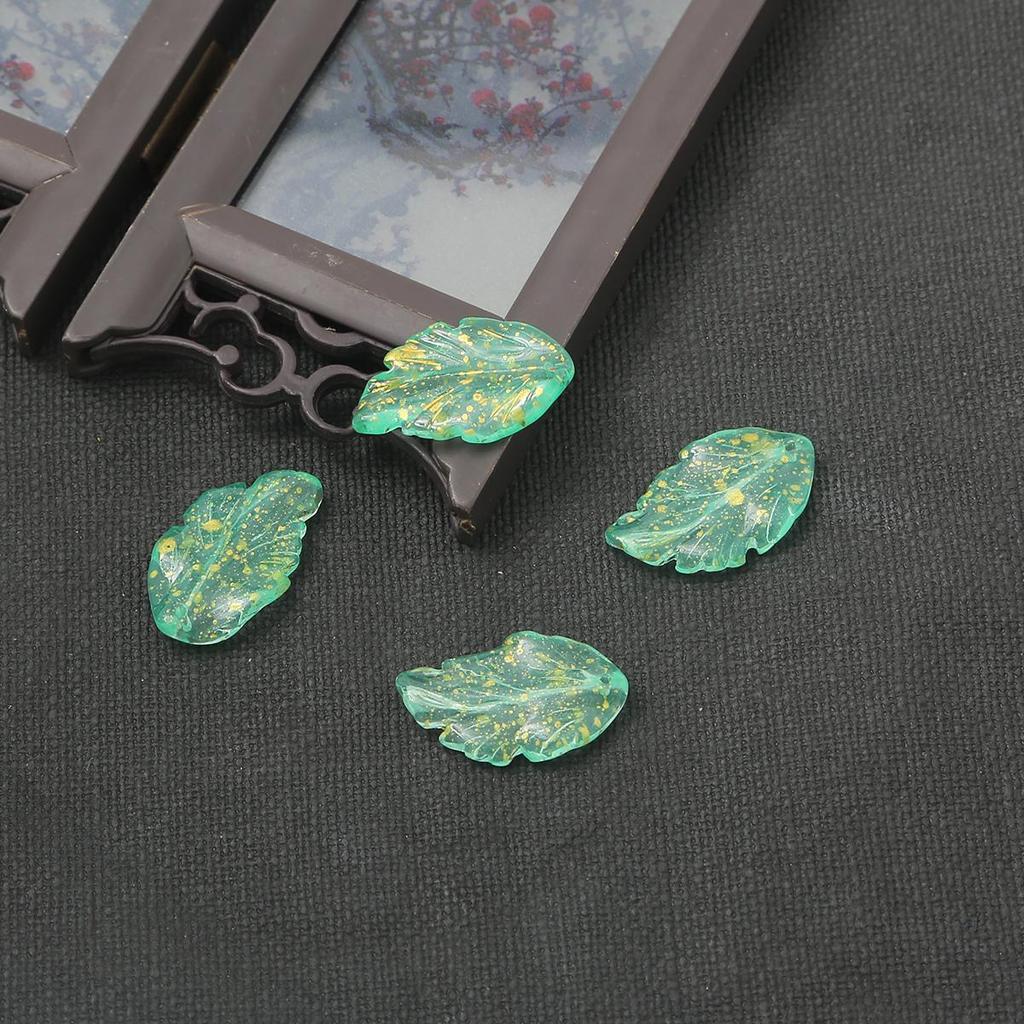 10 Stücke 17*28mm Feder Blatt Archaistic Zubehör Bunte Farbverlauf Glas Anhänger Für Schmuck Machen DIY Charme Dekorationen
