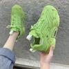 Fashion Women Purple Platform Sports Shoes Thick Sole Breathable Black Casual Shoes Women Fashion Slip On 2025 Outdoor Walking Sneakers