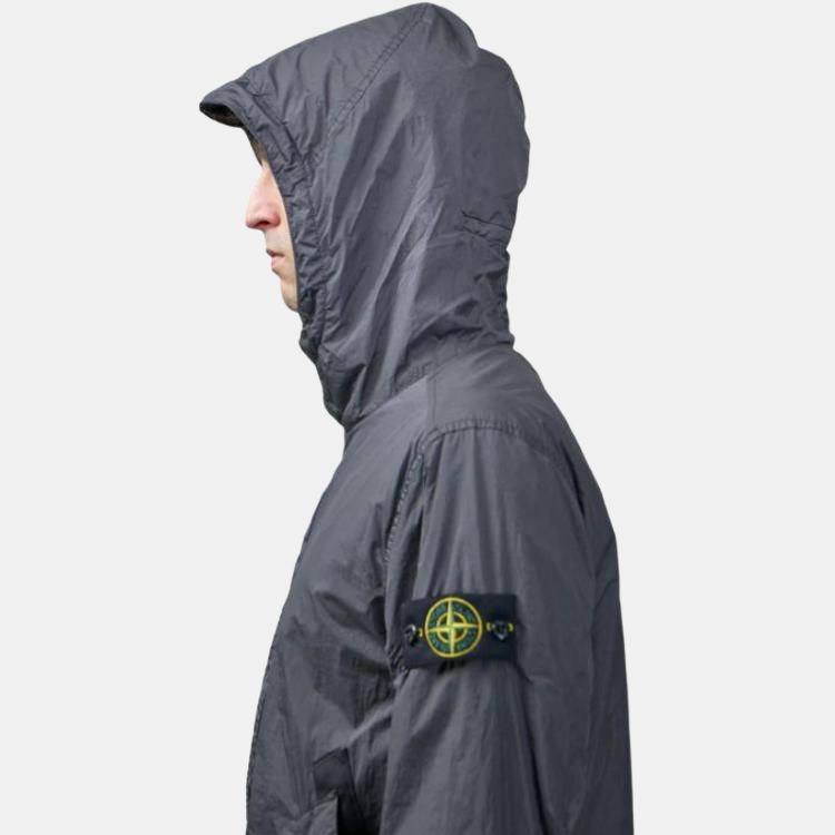 STONE ISLAND Giacca con Cappuccio e Zip Antivento Impermeabile Leggera in Resina e Nylon SS25 Uomo Giubbotti Grigio K1S154100092S0A23-V0065