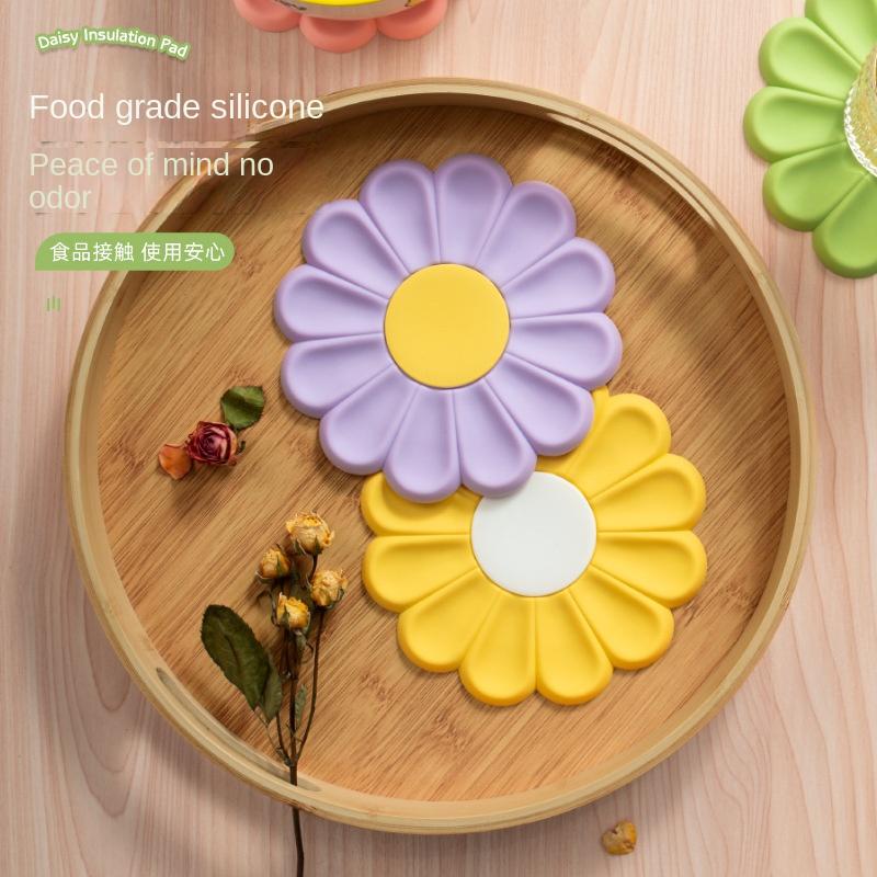 Flower Heat Resistant Silicone Mat Drink Cup Coasters Non-slip Pot Holder Table Placemat Kitchen Accessories Coasters Pads