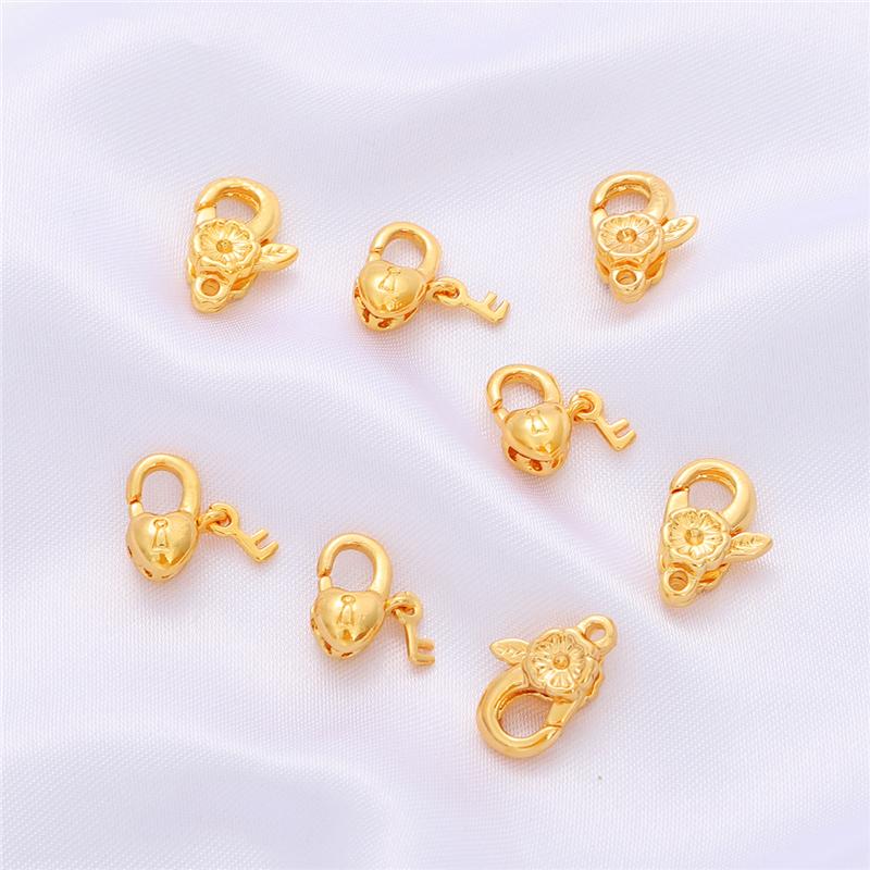 1 buc închizătoare de homar în formă de inimă de cupru, pentru bricolaj, colier, brățară, accesorii pentru fabricarea de bijuterii, accesorii lucrate manual