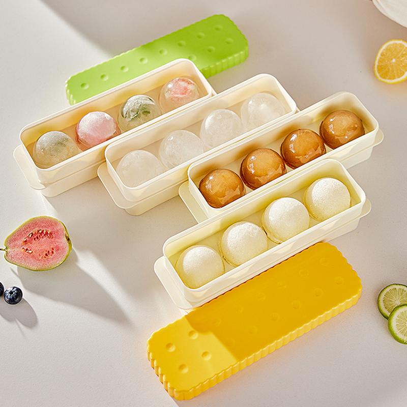 1Set Ice Ball Mold Food Grade Silicone Freezer Tray for Perfect Polygonal Ice Balls Home Kitchen Drink Chilling