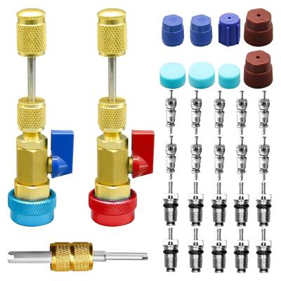 R134A Valve Core Quick Remover Installer, Valve Core Removal Tool Set for HVAC System,