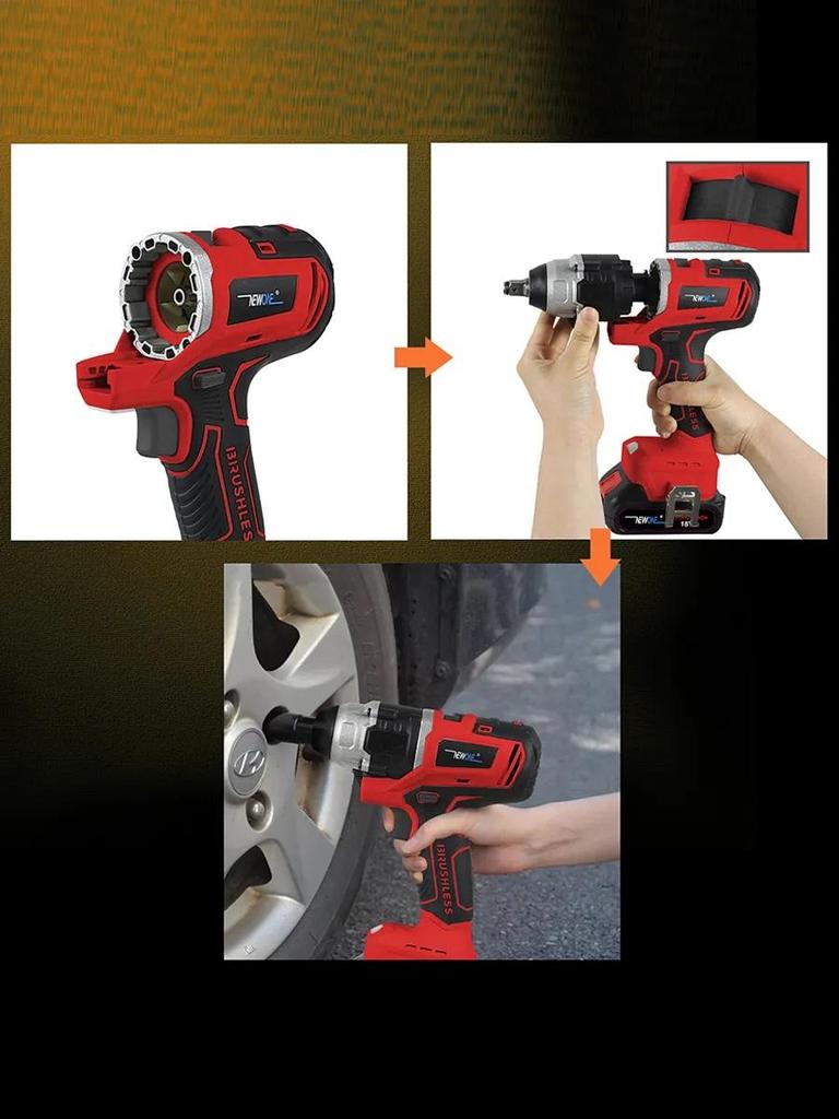 18V household brushless cordless power tool kit, integrated set of wood metal tile cutting, drilling, grinding and sanding, with multiple accessories