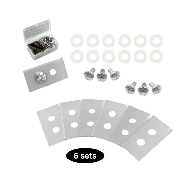 

36pcs High Performances Lawn Mower Blade Replacement Stainless Steel Anti Corrosion Fasteners Reversible Cutting Edges серебряный