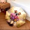 DogsandFlowers Pattern Pattern New Style Umbrella, 1 Piece Automatic Folding Umbrella, Portable Travel Umbrella, Outdoor Umbrella, Birthday Gift