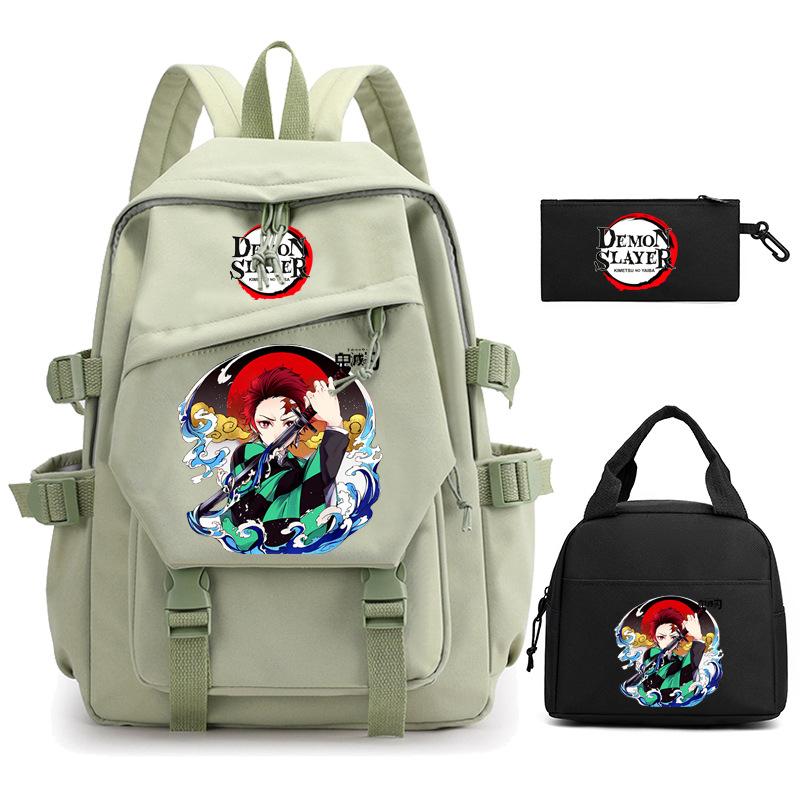 Ghost Extermination Surrounding Animation Schoolbag Trend Primary And Secondary School Students Leisure Backpack College Meal Bag Pencil Bag Set
