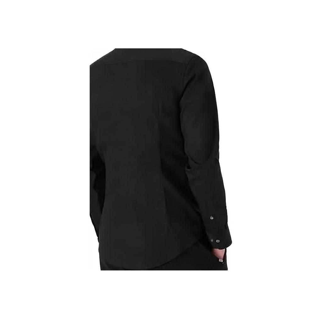 Emporio Armani Solid Color Point Collar Single-Breasted Fitted Long Sleeve Shirt Men shirts Black 8N1C091N-I9Z1-0999