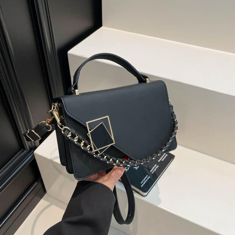 Pu Small Square Bag For Women With Stitching Detail For Daily Casual Use