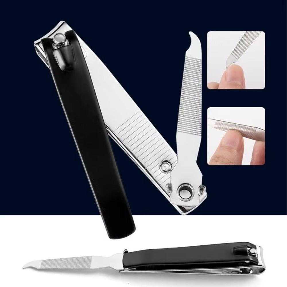 Stainless Steel Nail Nipper Black Fingernail Clipper Sharp and Durable Toenail Trimmer  Travel