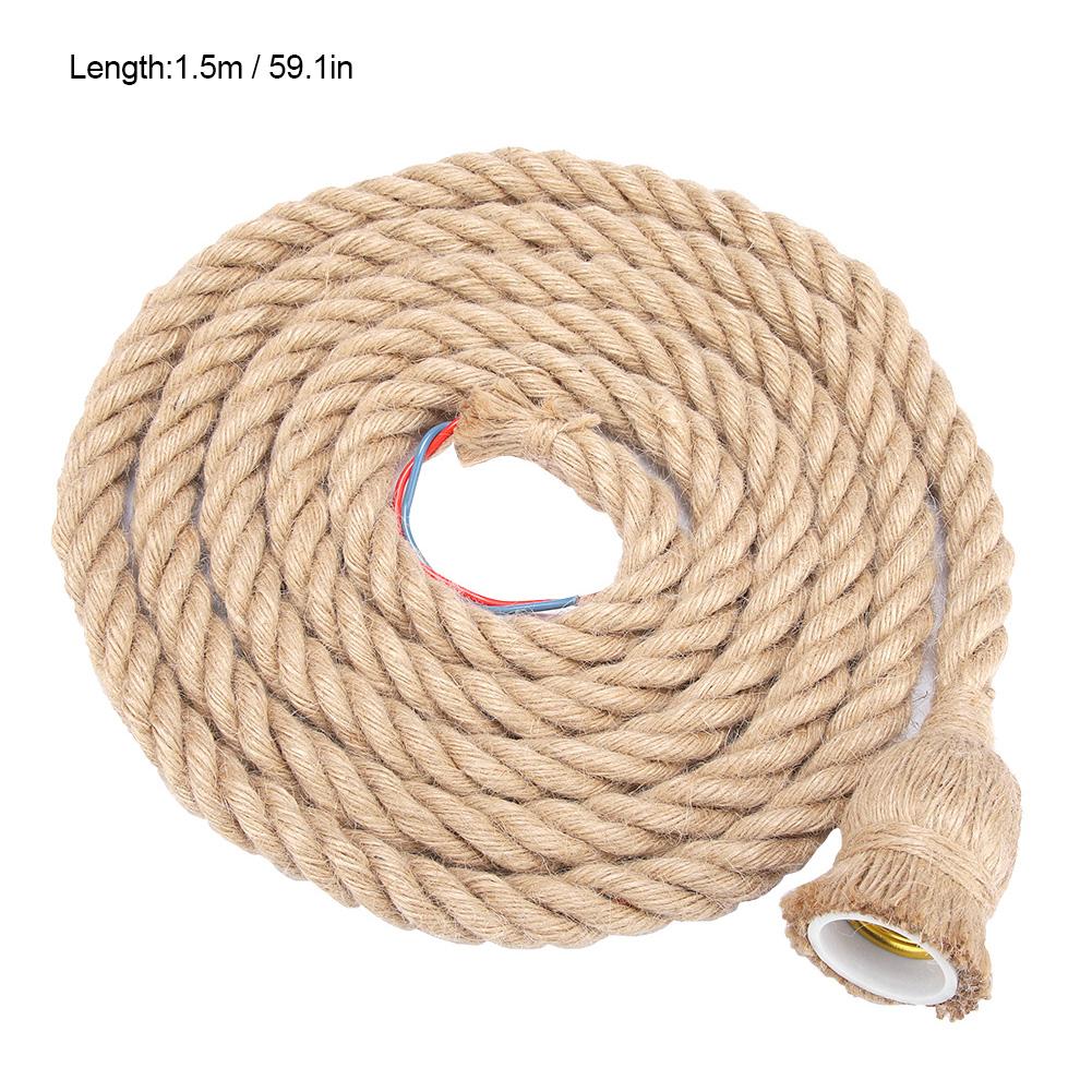 1.5M E27 Base Vintage Hanging Hemp Rope for Light Retro Lamp Ceiling Pendant (1 Head)