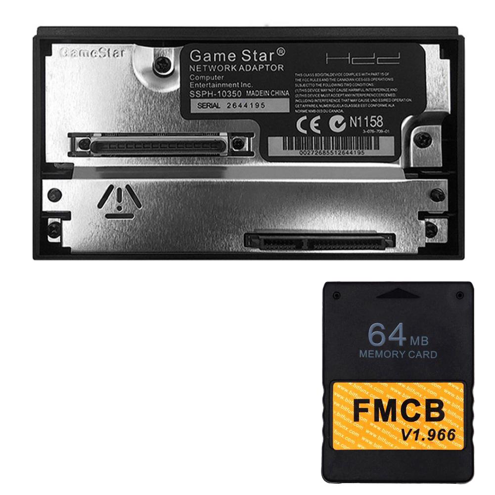 SATA Interface Network Card Adapter w/Free McBoot V1.966 FMCB Memory Card for PS2 Console SATA Interface HDD for Playstation 2