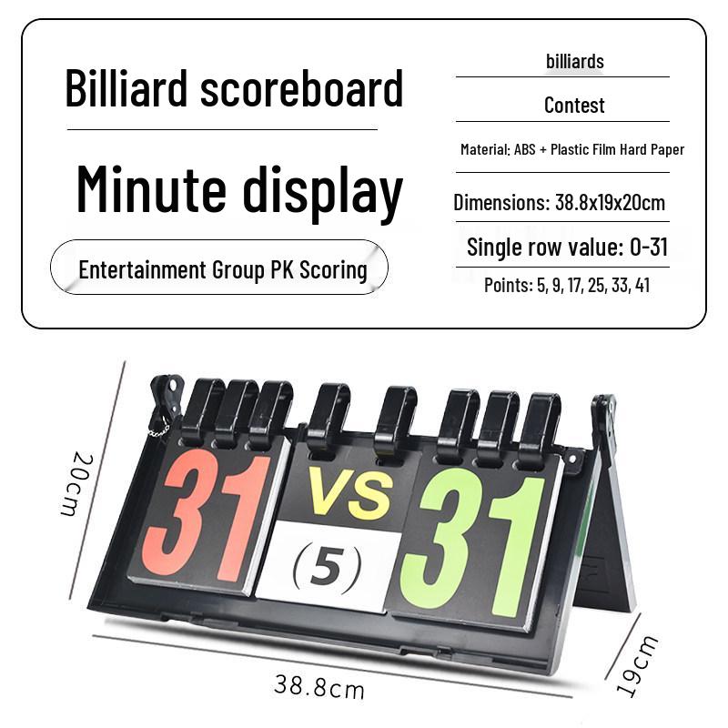 Multi-Sport Flip Scoreboard for Basketball, Billiards, Table Tennis, and Volleyball