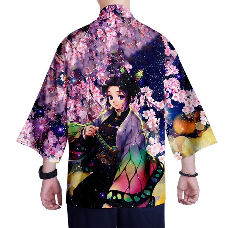 Demon Anime Slayer Kimetsu No Yaiba Cosplay Loose Haori Kimono Robes Coat Tops
