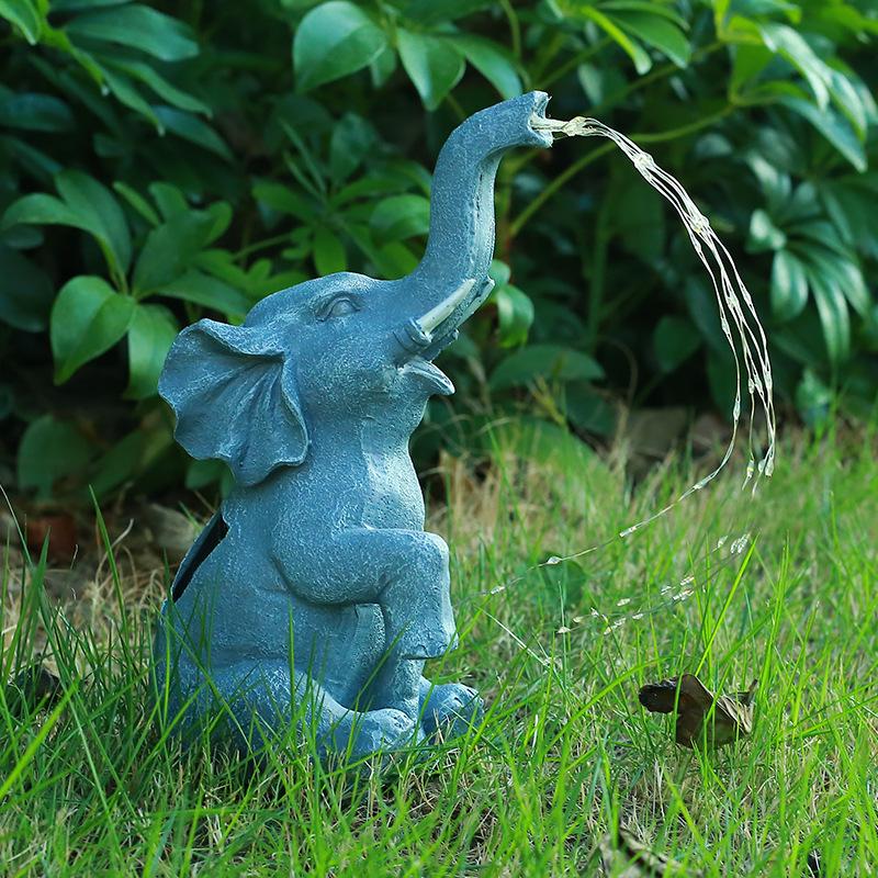 

Solar-Powered Waterproof Resin Elephant Garden Light Ornament