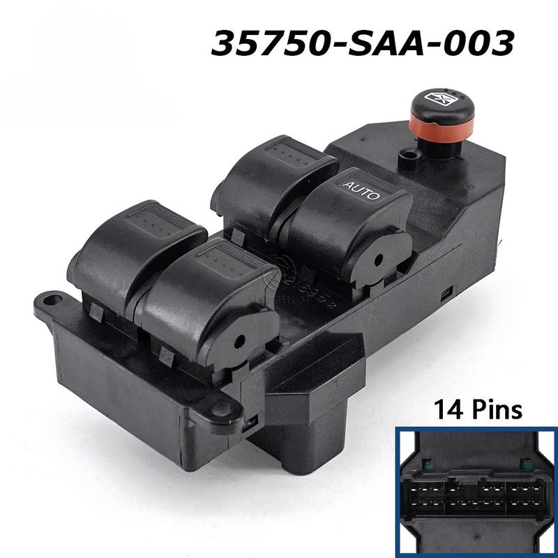 35750-SAA-003 35750SAA003 Front Right Driver Master Button Power Window Control Switch For Honda Jazz GD1 GD3 2002 2008