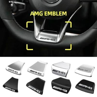 BETI1 W204 New Car For Mercedes Benz AMG For AMG Logo Steering Wheel Sticker Car Emblem Cover Interior Sticker Decal For AMG Mercedes