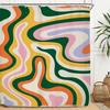 Vintage Shower Curtain Suit Color Abstract Swirl Fashion Polyester Waterproof Bathroom Shower Curtain with 12 Hooks 180X180CM