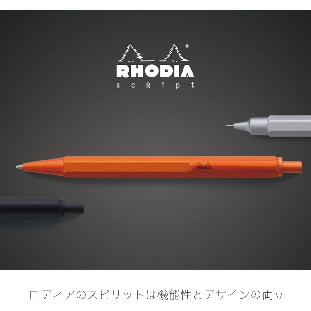 Rhodia Sharp Pen Script Silver 0.5mm Aluminum Body Hexagonal Hairline