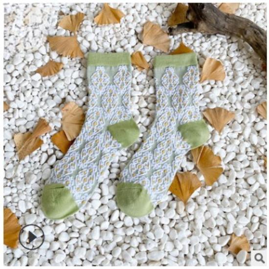 Grüne Rüschensocken Lolita Süße Mädchen Spitze Kniestrümpfe Hohle Dünne Sommer Atmungsaktive Harajuku Streetwear Damen Socken