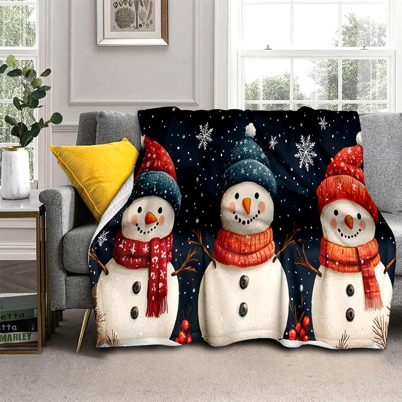 Cartoon Merry Christmas Santa Claus Christmas Tree Festival Gift Blanket,Soft Throw Blanket for Home Bedroom Bed Sofa Cover Kid