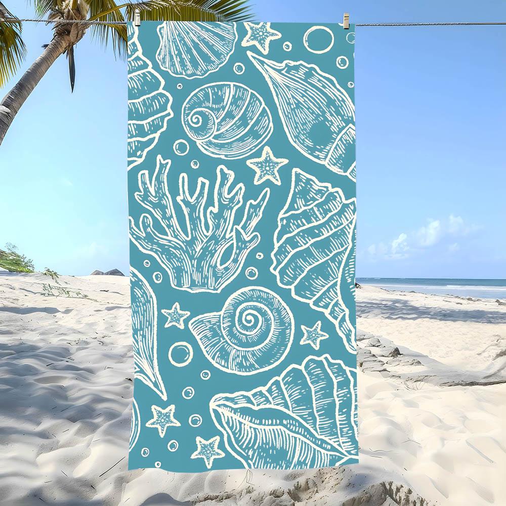 Shell Towel Beach Towel Oversized Super Absorbent Soft Swim Beachtowels For Men, Women