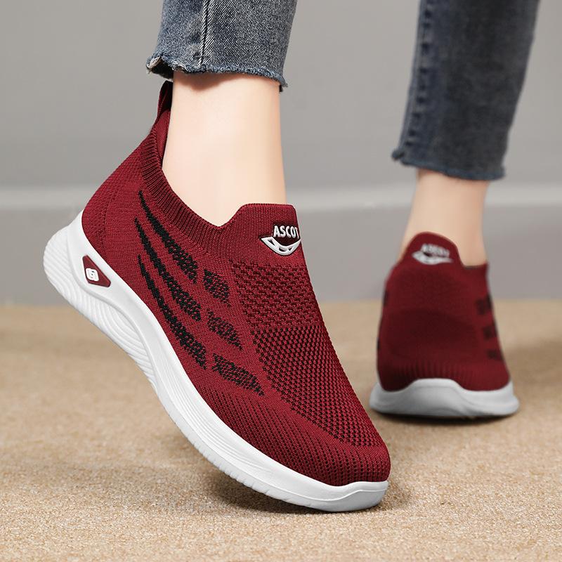 Zapatos de mujer 2023 otoño nuevos zapatos individuales de poliuretano para personas mayores zapatos deportivos zapatos de ocio ligeros sin cordones para personas mayores
