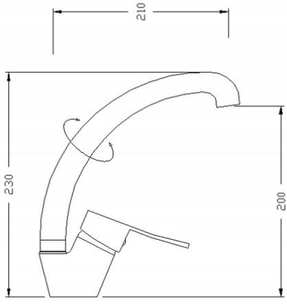 Free-standing kitchen tap with spout F Madera chrome