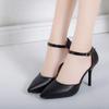 Women High Heel 6cm 8CM Pumps 2024 Spring/Autumn White Ankle Buckle Strap Casual Elegent Shoes Heels Women Tacones Mujer Zapatos