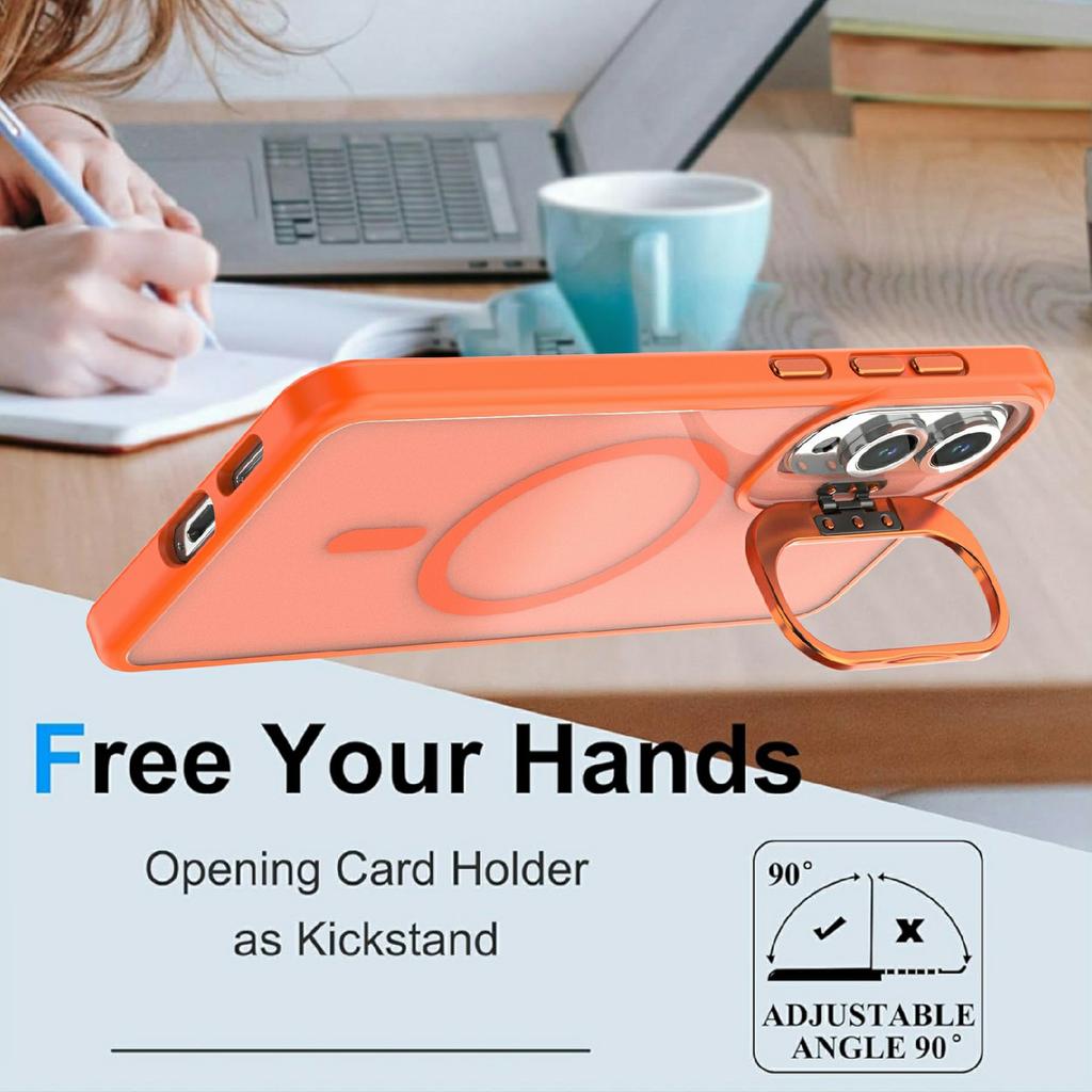 For Samsung Galaxy S25 Edge Magnetic Case Foldable Kickstand Matte PC + TPU Phone Cover