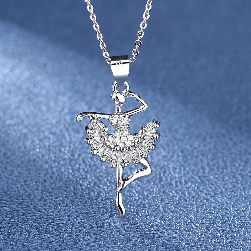 925 Silver Necklace For Women Round Pendent Sparkling Pave CZ Necklace Fashion Anniversary Birthday Jewelry Gifts N755