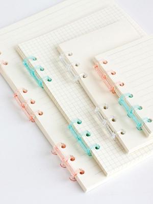 Transparent 3-Hole Binder DIY Shell with 6/9-Hole Removable Loose-Leaf Clips