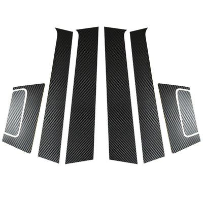 8Pcs For Honda HRV 2016-2022 Carbon Fiber Look Car Pillar Posts Window Trim Cover BC Column Stickers