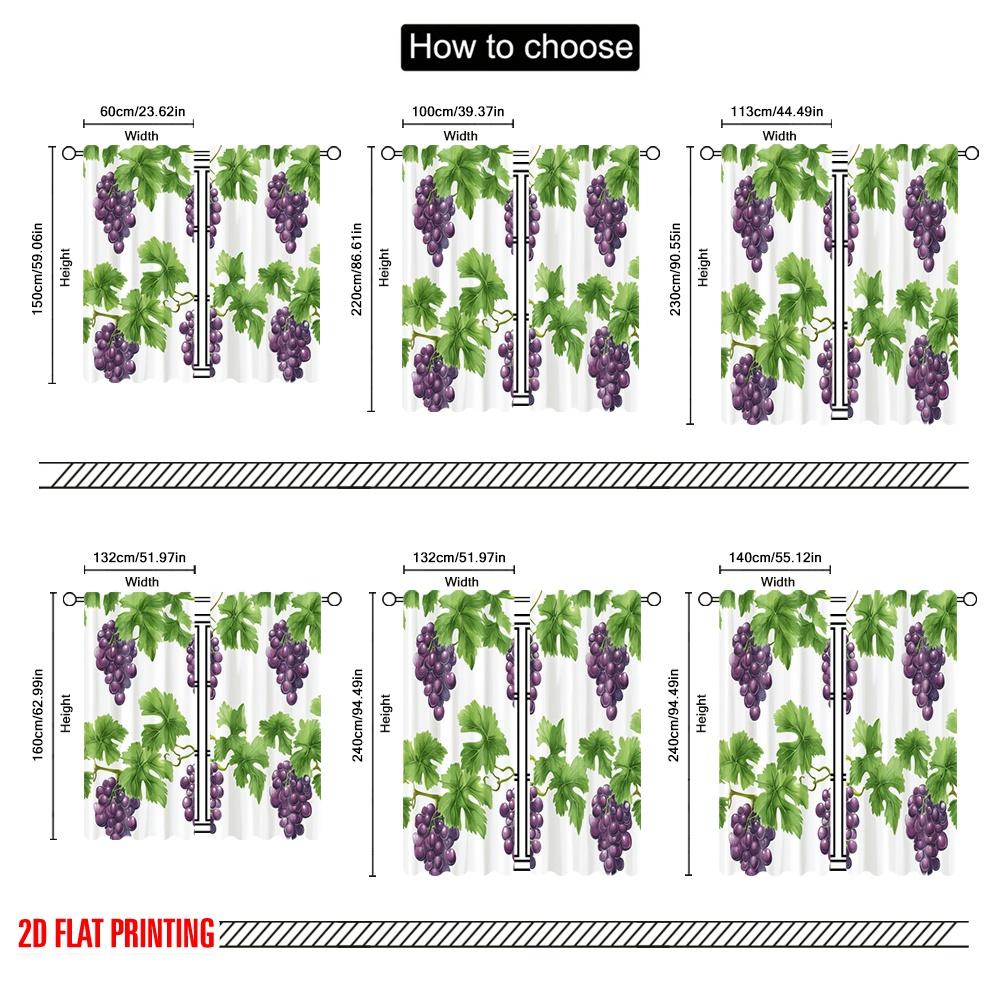 2pcs,2D plane printing Print Curtains Vineyard Bounty Versatile 100% Polyester (without rod) Art Deco Festive Perfect for Living