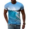 Ocean Wave Pattern T-Shirts Summer Fashion Beach Short Sleeve 3d Printed Top Loose Casual Round neck Holidaywear Mens Tees