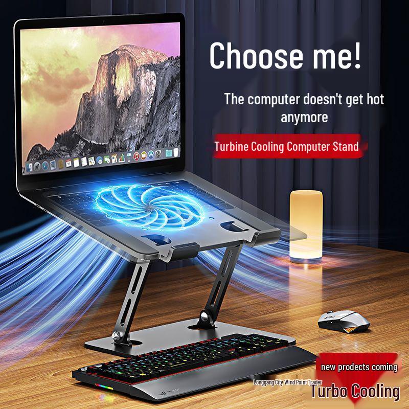 Foldable Dual-Layer Laptop Cooling Stand with Fan