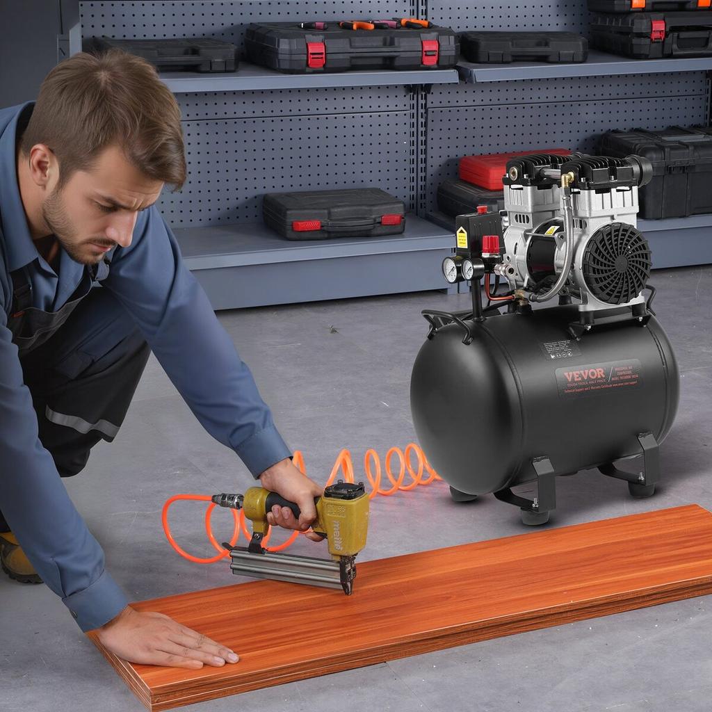 Air Compressor Compact Portable Oil Free Compressor 10 Gallon 90 PSI