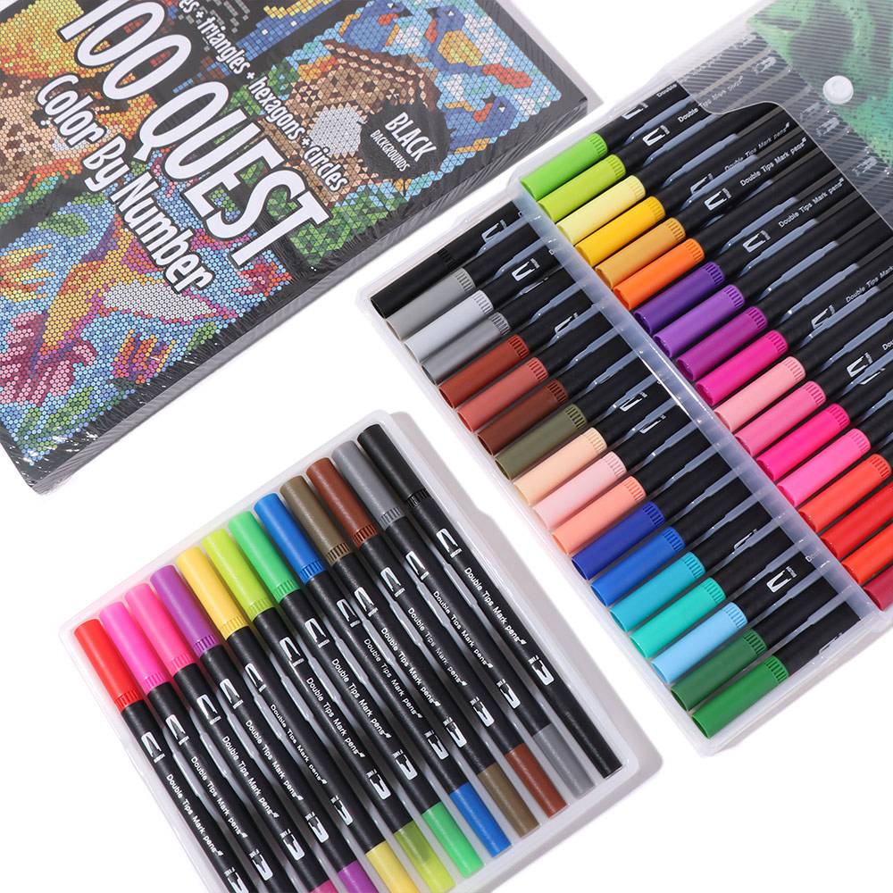 Cartoon Activity Color Painting Book Paper DIY Double-Sided Watercolor Pencil Digital Filling Quick-drying Paint By Numbers