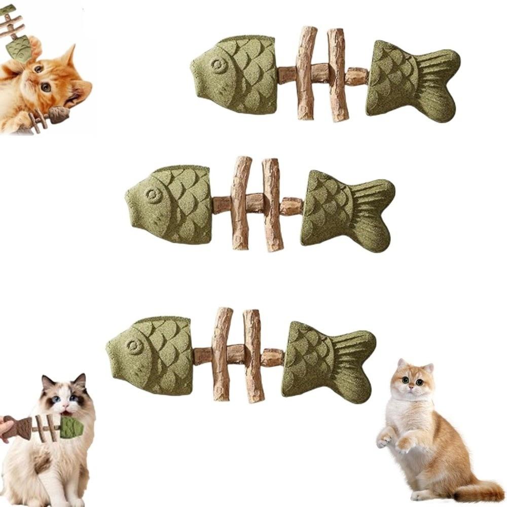Multi-Flavor Cat Chewing Teeth Cleaning Cat Entertainment Pet Dental Chew Fishbone Shape Teeth Cleaning Stick Pet Dental Care
