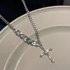 Luxury Cross Zircon Necklace For Women Fashion Hip Hop Cool Choker Necklace Pendant Party Jewelry Accessories Sweater Chain Gifts