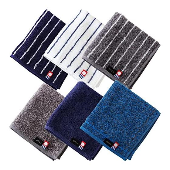Imaa Imabari Towel Hand Towels, 6-Pack, for Business, Commuting, Gym, Highly Absorbent, Quick-Drying, 100% Cotton, Made In Japan, 25cm, Vacuum