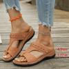 25 Slope Heel Large Size Flat Bottom Slippers Women'S Fashion European And American Personality Roman Style Slippers