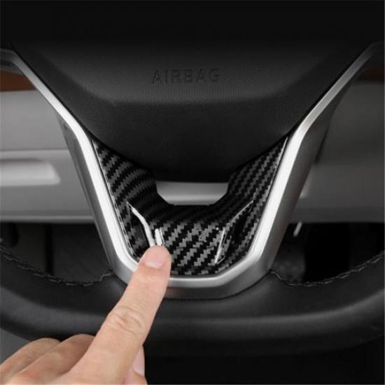 For Volkswagen ID.4 2021 2022 Carbon Fiber Car Steering Wheel Decor Cover Trim