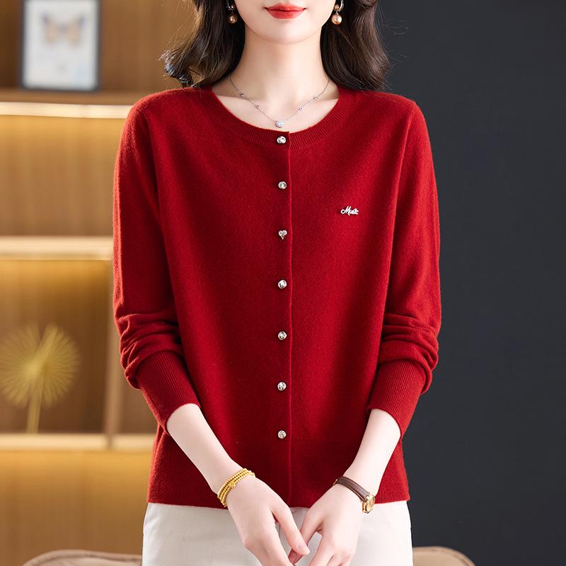 New Women's Stylish Pure Wool Sweater: Early Spring/Autumn/Winter Knitwear Top Jacket